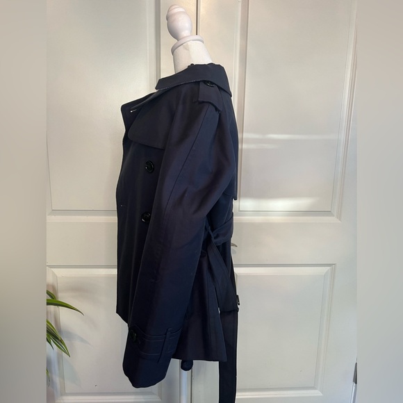 Coach Double Breasted Classic Trench Coat in Navy Sz S/P - Picture 4 of 11